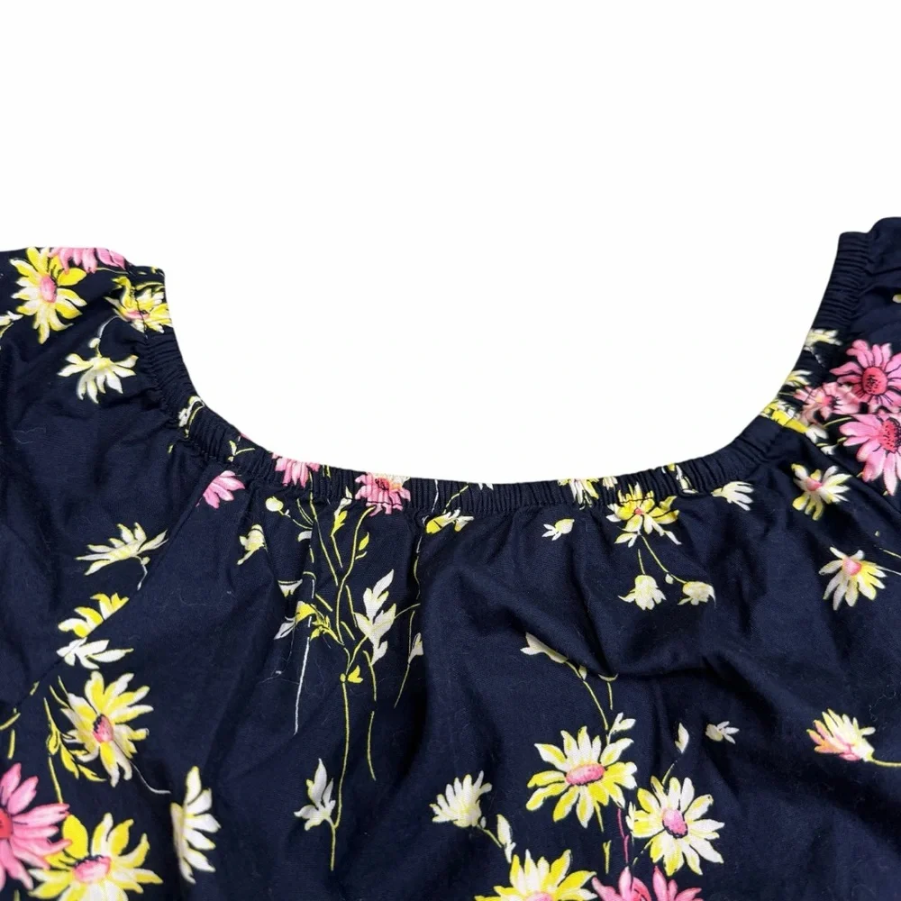 GAP Kids‎ Girls Puff Sleeve Floral Romper | Navy | Size 14-16